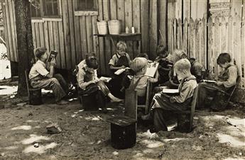 CARL MYDANS (1907 - 2004) Interior of mountain farmhouse, Appalachian Mts., near Marshall, NC * School scene at Cumberland Mountain Far